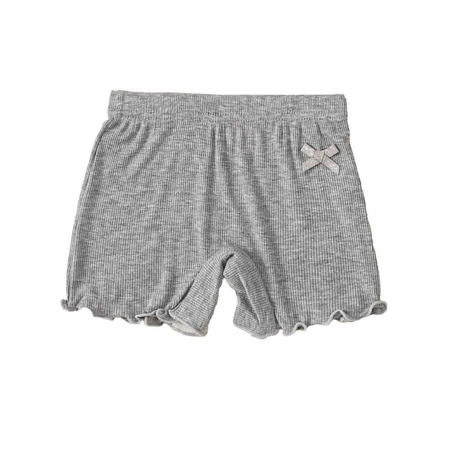 MIASHUI sous-Vêtements pour Filles Tout-Petits Shorts Couleur Unie Sport Volants Shorts Décontractés, Gris, 6-7 Ans