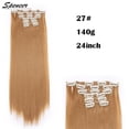 thumbnail image 2 of Spencer 24" Women 16 Clips Long Straight Wig Full Head Clip in Synthetic Hair Extensions 6pcs Hairpiece "27# Light Ash Blonde", 2 of 7