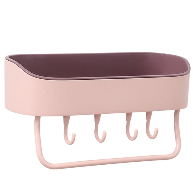 Billuyoard Estante de cocina para baño, estante de baño montado en la pared, soporte de almacenamiento, organizador de plástico para inodoro, toallero, Juegos de accesorios de baño Rosado morado Billuyoard HA000469-04B