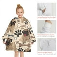 thumbnail image 6 of Pug and Footprint Blanket Hoodies for Kids 6-13YR Oversize Wearable Blanket Hoodies for Boys Girls Teens, 6 of 7