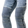 thumbnail image 5 of RAW X Mens Skinny Fit Moto Jeans, Light Blue Wash, 30X30, 5 of 7