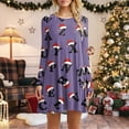 thumbnail image 4 of TJAZFJPA Robes pour Femmes Formelles Mode 2025 Robe Décontractée Manches Longues Imprimé de Noël Col Rond Fête Robe Flocon de Neige de Noël Robes de Grossesse pour Femmes Motifs de Robe pour Femmes Couture, 4 of 6