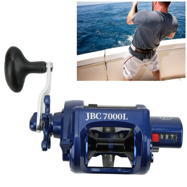 Line Counter Reel, Heavy Duty Powerful 7/14 Resistance Fishing Reel High  Strength Operate With Line Counter For Sea Fishing JBC7000L