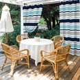 thumbnail image 4 of Outdoor Curtains for Patio Waterproof, Grey Blue Striped Outdoor Privacy Panels Grommet, Farmhouse Stripes Abstract Art Navy Blue Blackout Outside Curtains for Porch/Cabana 54"x95", 2 Panels, 4 of 8