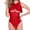 Red, variant on Clearance Sale 2025 Intimates Women Sexy Teddy Lingerie Lace Bodysuit Nightie Booty Short Set See Through High Neck Top High Waisted Lingeries Bottom Clearance Deals Overstock Items Clearance