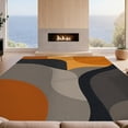 thumbnail image 2 of Design&I 4'x6' Washable Area Rug Pet Friendly & Non-Slip Built-In Grip Orange Gray Abstract Geometric Design Elegant Curves and Bold Contrasts in Modern Style for Reading Nook, Bedroom, 2 of 7