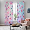 thumbnail image 4 of Spring Floral Kitchen Curtains Window Panels, Purple Pink Blue Flower Summer Botanical Insulated Window Treatment Curtain, Grommet Curtains for Bedroom/Living Room/Bathroom, 2 Piece 42"Wx84"L, 4 of 8