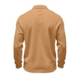 thumbnail image 5 of CCRFTGI Mens Long Sleeve Polo Shirts Fashion Casual Button Polo Tee Collared Golf Shirt Light Brown L, 5 of 6