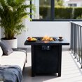 thumbnail image 2 of 25" H Outdoor Patio Propane Gas Fire Pit Table - 50,000 BTU High-temperature-resistant carving process for environmentally friendly materials with the effect of rattan weaving grain, 2 of 9