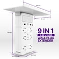 thumbnail image 2 of Fosmon Socket Outlet Shelf, Wall Outlet Extender with Shelf, Surge Protector 6 Outlets and 3 USB Ports (1 USB C Port), Multi Plug Outlet Wall Plug Expander Charging Shelf with Nightlight, ETL Listed, 2 of 8
