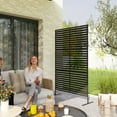 thumbnail image 2 of Outsunny Metal Outdoor Privacy Screen Decorative Outdoor Divider with Stand, 2 of 10