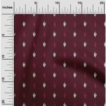 oneOone Viscose Chiffon Maroon Fabric Small Motif Ikat Craft Projects Decor Fabric Printed By The Yard 42 Inch Wide