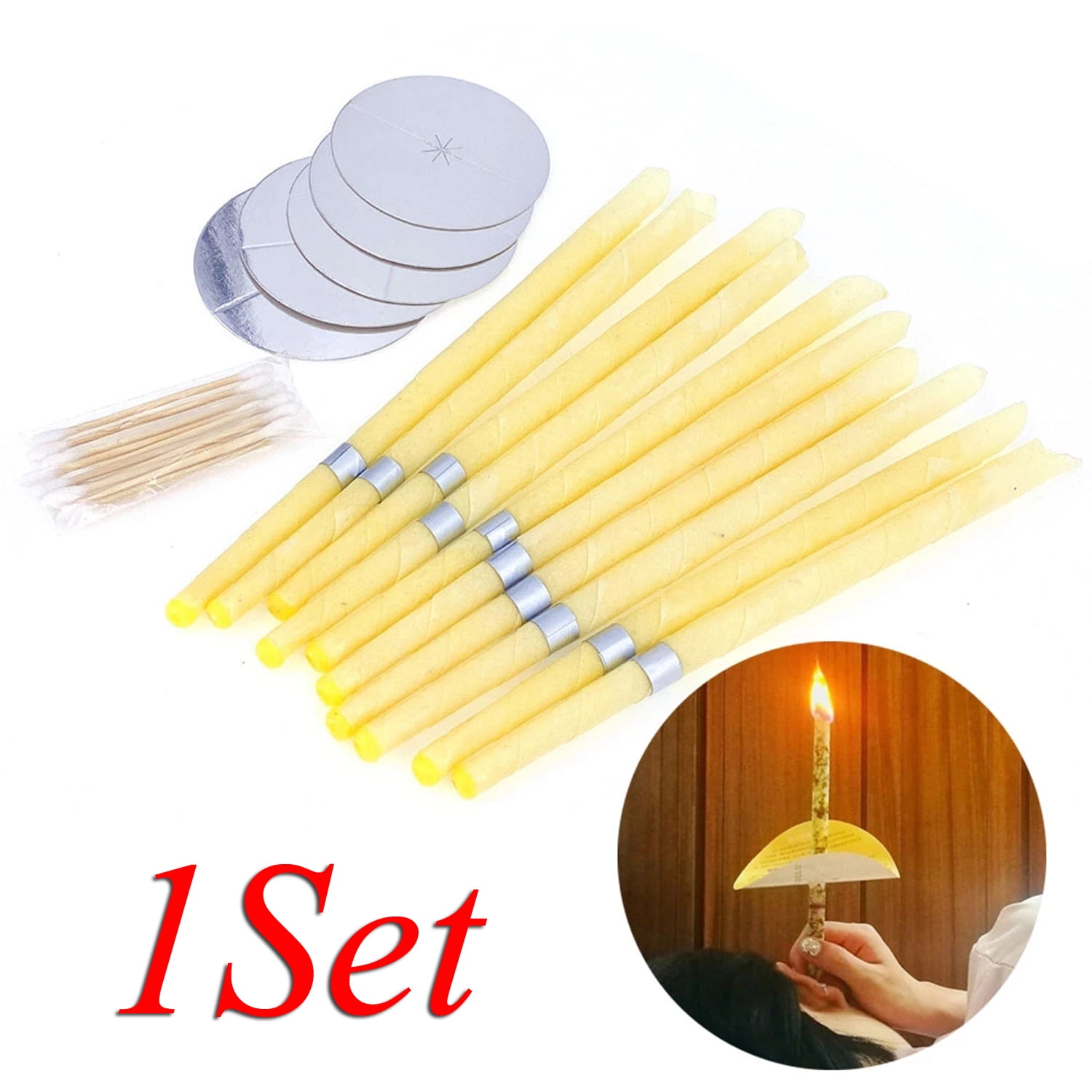 10Pcs Earwax Candles Hollow Blend Cones Beeswax Ear Cleaning Massage Treatm WR 
