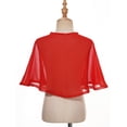 thumbnail image 3 of Sinleey Girls Kids Wedding Party Dress Cover Up Open Front Summer Blouse Bolero Shrug Tops Chiffon Red M, 3 of 6