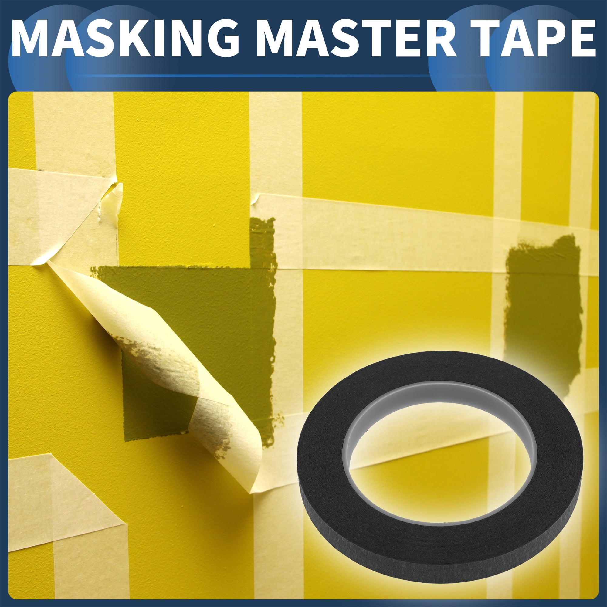 Unique Bargains Masking Tape for DIY Car Auto Paint Black 0.5 Inches x 32.8 Yards