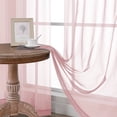 thumbnail image 5 of MKHILL 24 Inch Short Sheer Curtains 2 Panels, Light Filtering Voile Drapes for RV Camper Laundry Over Sink, Rod Pocket Small Window Panels, Each 42" W x 24" L, Blush, 5 of 8