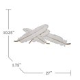 thumbnail image 2 of Sagebrook Home White/Gold Feathers Wall Decor, 2 of 2