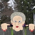 thumbnail image 1 of Anciano Entrometido Dama Jardín Ilustración Valla Decoración Madera Viejo Hombre/Señora Yard Art Sign (B) Wdftyju Libre de BPA, 1 of 3