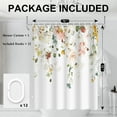 thumbnail image 5 of Vaparinckl Fabric Shower Curtain, Pink Multicolor Floral Watercolor Water-Repellent Curtain Set with Hooks for Bathroom, 72"x72", 5 of 8