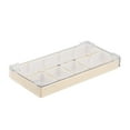 thumbnail image 4 of Caja de almacenamiento de piezas de movimiento de reloj jinwen Organizador de aretes y collares bandeja a prueba de polvo beige, 4 of 8
