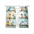 thumbnail image 6 of Colorful Birds Oil Painting Sheer Curtains for Living Room Bedroom Retro Spring Birds Animals Sheer Curtains 72 Inch Long 2 Panels Set Light Filtering Curtain Window Treatments Drapes for Dining Room, 6 of 6
