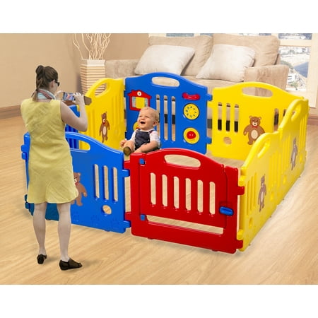 Baby Playpen Kid 8 Panel Safety Play Center Yard Baby Playpen Kids Home Indoor Outdoor Pen