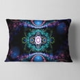 thumbnail image 2 of Designart Cabalistic Blue Fractal Pattern - Abstract Throw Pillow - 12x20, 2 of 5