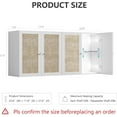 thumbnail image 2 of Rattan Wall Cabinets Set - Kitchen Wall Mounted Storage Cabinets with 2 Paper Rattan Doors and Shlelf Adjustable in Laundry or Bathroom Over The Toilet,One Set of 2 Pcs, in White, 2 of 6