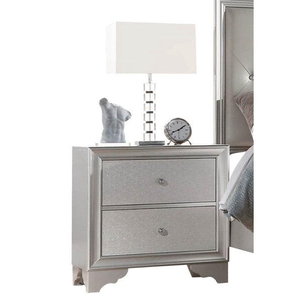 Nightstand in Silver and Gray