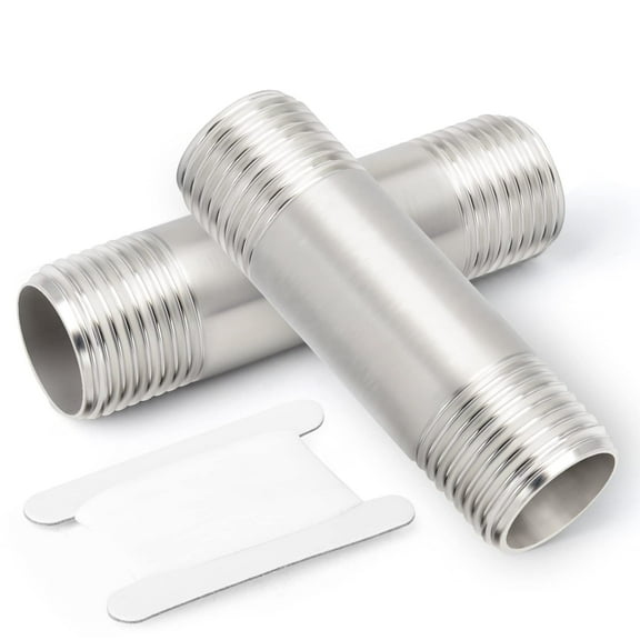 TAISHER 2Pcs Stainless Steel Pipe Fittings, 3/8" NPT x 3/8" NPT Male Threaded, 2" Length Nipple Cast Pipe
