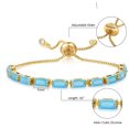 thumbnail image 5 of Gold-Tone Cubic Zirconia Rectangle Micro Pave Smooth Slider Bracelet Blue T120, 5 of 6
