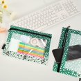 thumbnail image 2 of FORMRS 2 Pack Pencil Pouch for 3 Ring Binder with Clear Window Zipper Case, Green and White Pattern, 2 of 6