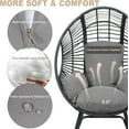 thumbnail image 4 of TQKVIPI Oversized Egg Chair Outdoor Indoor,Patio Lounge Chair with Thicken Cushions & Durable Steel Frame, Egg Basket Chair 500lbs Capacity for Garden, Backyard, Porch,Bedroom (Black-Regular), 4 of 10