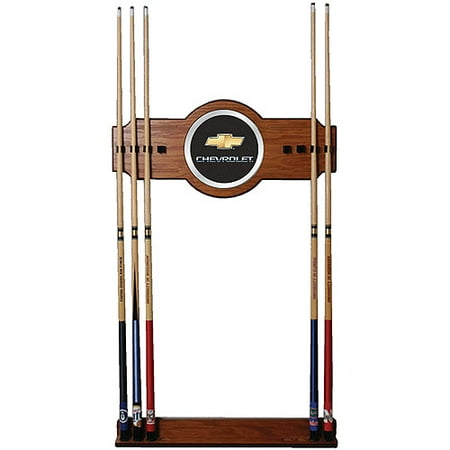 Chevrolet 2-Piece Wood and Mirror Wall Cue Rack