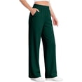 thumbnail image 6 of Khunlpohl Womens Fleece Sweatpants Straight Leg Elastic Waist Sports Pants with Pockets Plain Loose Casual Sweatpant, 6 of 8