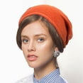 thumbnail image 3 of Opvise Women Fashion Winter Hat Knitted Elastic Thick Warm Soft Cold Resistant No Brim Beanie Baggy Solid Color Lady Cap Dark Gray, 3 of 7