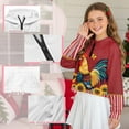thumbnail image 3 of Chaqlin Sunflower Rooster Print Girls Long Sleeve Sweatshirt with Pocket Half Zipper Pullover Trendy Comfy Top for Autumn Winter Sports Size 11-12, 3 of 7