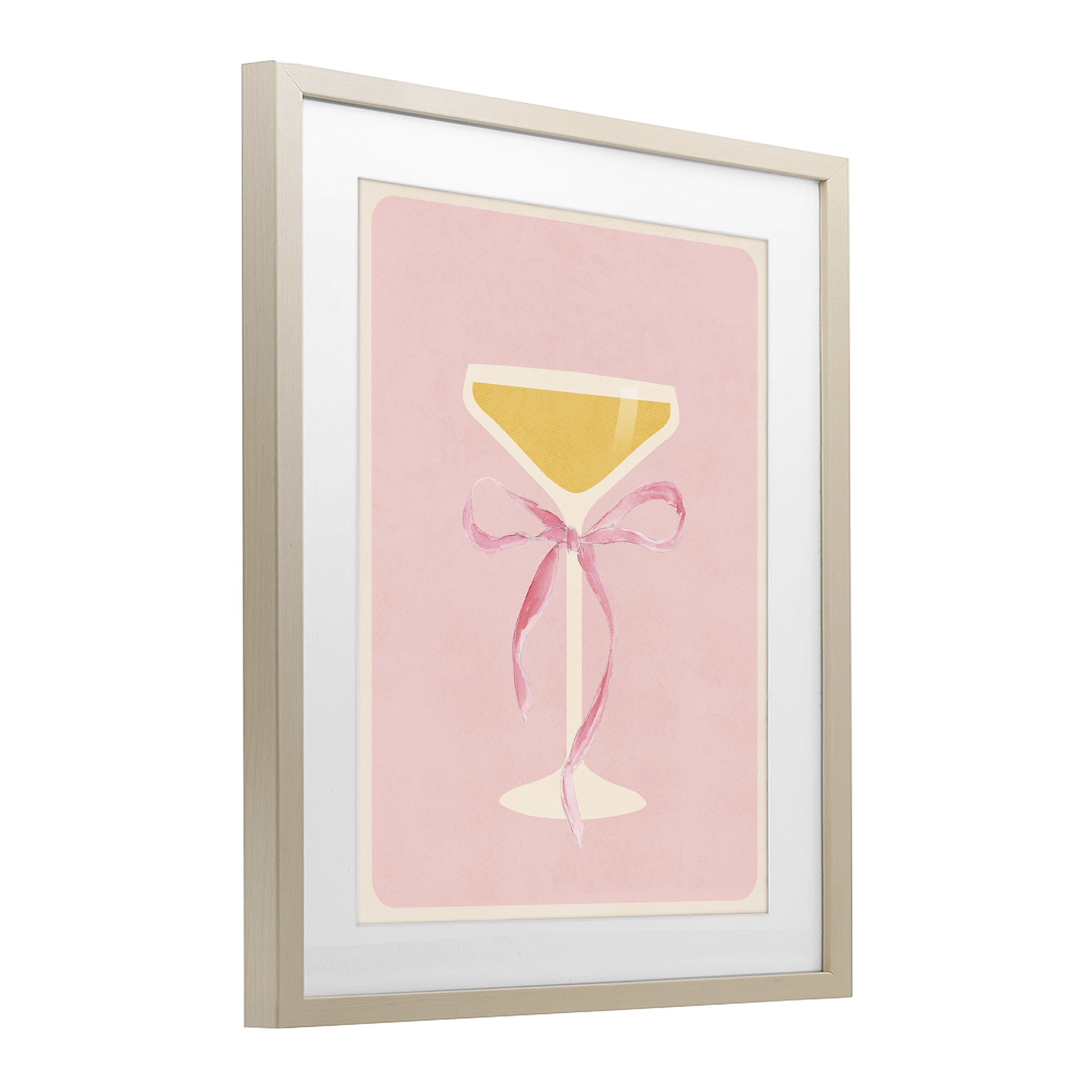Stupell Industries Champagne Party Glass Birch Framed Print Under Glass, design by Lucille Price