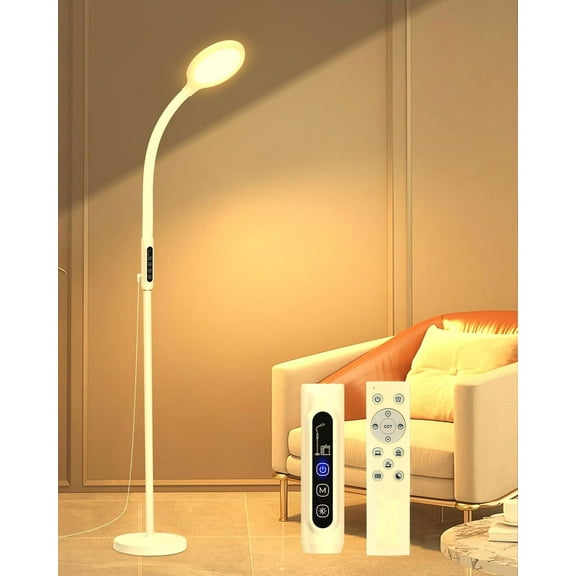 Light Therapy Floor Lamp, 11000 Lux Sun Light Happy Lamp 10 Color Temperature & 10 Level Adjustable Brightness 95 Combinations Plus 6 Scene Modes UV-Free Full Spectrum Daylight Therapy Device