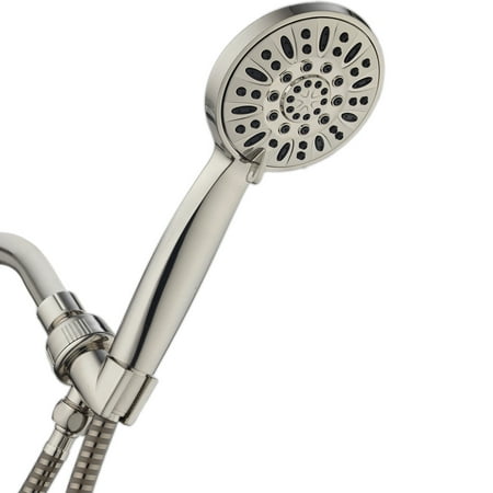 AquaDance High-Pressure Luxury 6-setting Handheld Shower Head with Extra-long 6 Foot Hose & Pause Mode, Brushed Nickel