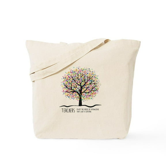 CafePress - Teacher Appreciation Quote Tote Bag - Unisex Canvas Tote Bag, Beige, 1-Piece