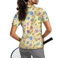 thumbnail image 2 of COEQINE Women Short Sleeve Golf Shirts Easter Egg Bunny Carrot Yellow Print Workout Quick Dry Fit Golf Polo Shirt Pullover Lightweight Athletic Tops Moisture Wicking Soft Sportswear, XL, 2 of 7