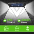 thumbnail image 5 of Luz solar para exteriores, versión mejorada 2020, luz solar con sensor de movimiento con función de alarma, 3 modos de iluminación, gran angular de 270°, luz de inundación solar impermeable IP65, para porche, patio, entrada (4 piezas) JM, 5 of 5