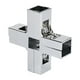 thumbnail image 1 of Conector de abrazadera para tubo cuadrado de 1" x 1" Instale fácilmente aleación de aluminio resistente Forma de cruz plateada, 1 of 8