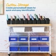 thumbnail image 4 of ECR4Kids Letter Size Plastic Tray Organizer with Lids, Large, Storage Bins, Blue, 10-Piece, 4 of 9