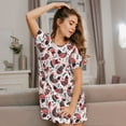 thumbnail image 3 of Naloa Cute Chickens Print Women Nightgowns,Womens Loungewear,Short Sleeve Sleepwear,Comfy Ladies Nightdress, 3 of 6