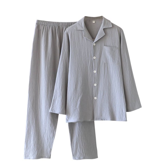 Ensemble de Pyjama pour Homme Ensemble de Pyjama Décontracté à Manches Longues pour Homme avec Col Rabattu et Poche à Bouton Ensembles de Pyjama pour Homme