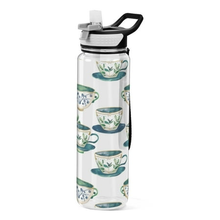 

Sports Water Bottle 1000ML Tritan Food Grade Clear Water Bottle Fitness Outdoor Sports BikeGreen Coffee Cup