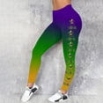 thumbnail image 1 of MKLEKYY Leggings para mujer, leggings de entrenamiento a la moda, pantalones con estampado navideño de bloques de color, leggings suaves y elásticos., 1 of 3