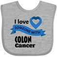 thumbnail image 3 of Inktastic I Love Someone with Colon Cancer blue heart ribbon Boys or Girls Baby Bib, 3 of 4